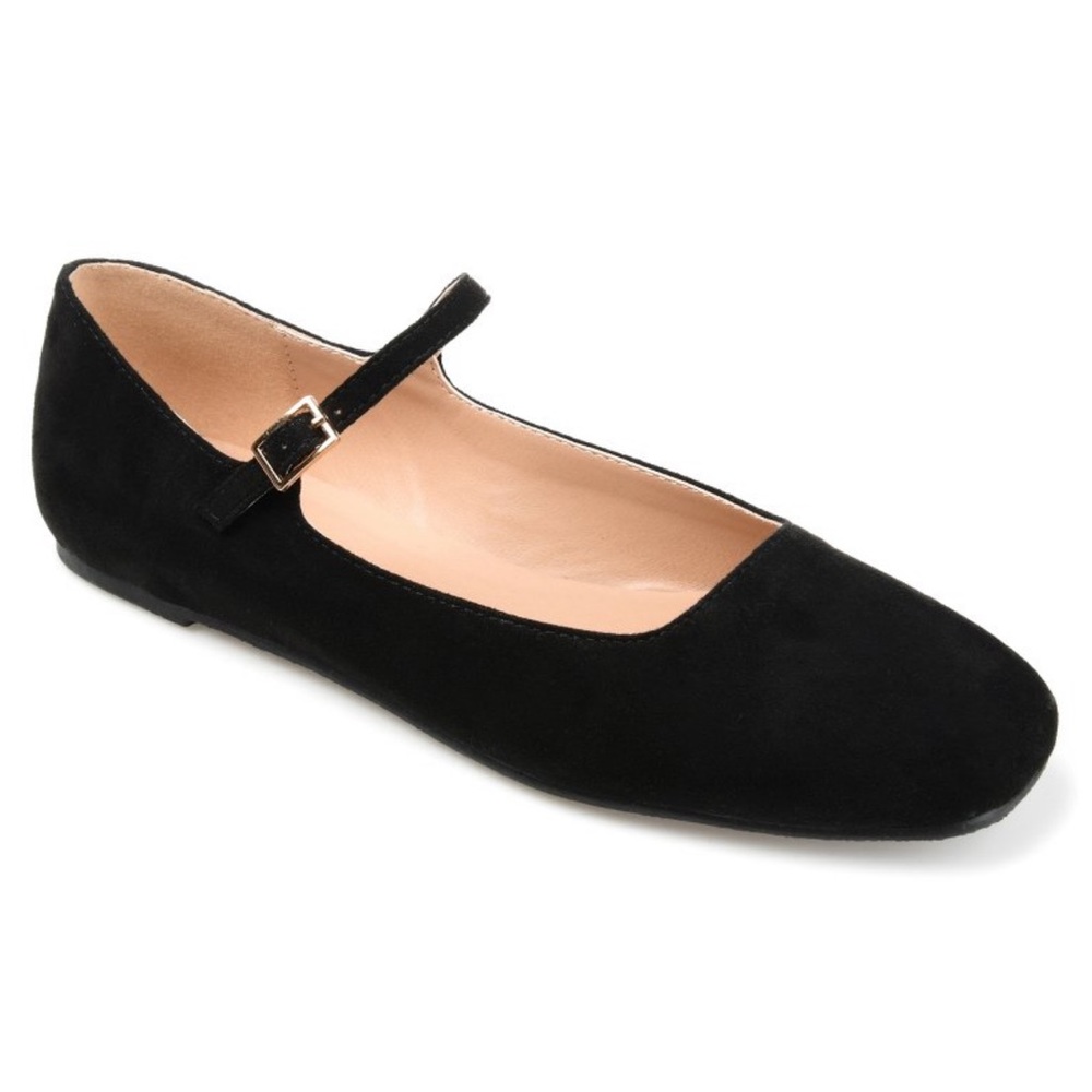 Journee Collection Womens Carrie Buckle Square Toe Mary Jane Flats NWT